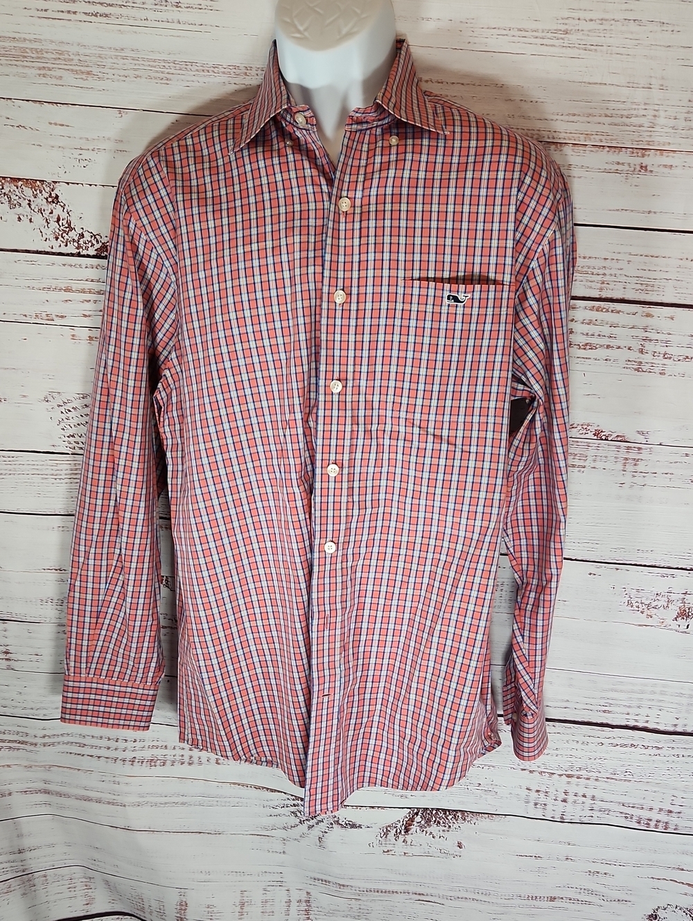 Vineyard Vines Red and Blue Plaid Button-Down Shirt